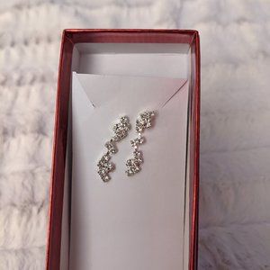 Crystal/Rhinestone, Silver,  Dangle Earrings, Formal